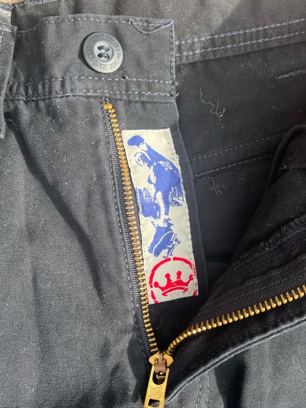 Vintage Y2K JNCO Black Baggy Pants Army Twill Skater Grunge Punk - Picture 4 of 14
